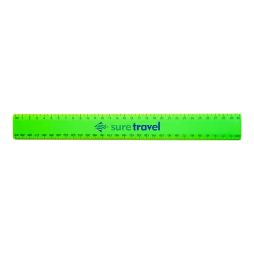 30cm Budget Ruler With Double Sided Calibration - Neon Green